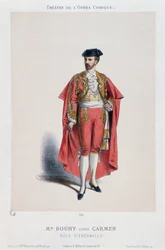 Costume di Bouhy (Escamillo) che recita in Carmen di Georges Bizet